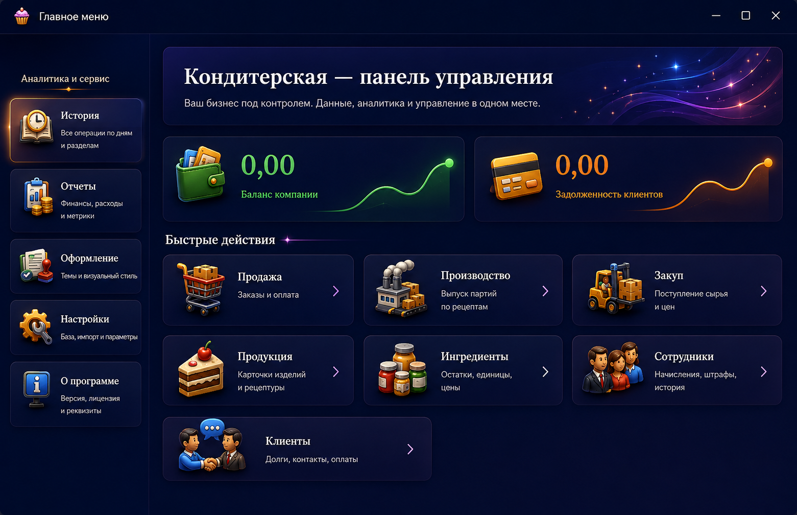 Эскиз стиля Premium Glow для ВП Кондитерская 2.02